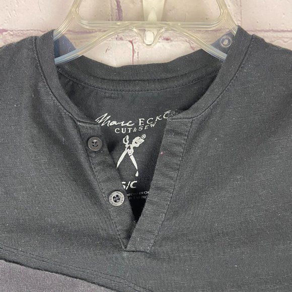 Marc Ecko Men's Black/Gray/White Short Sleeve and Henley Shirt. Size: Small - Picture 3 of 10